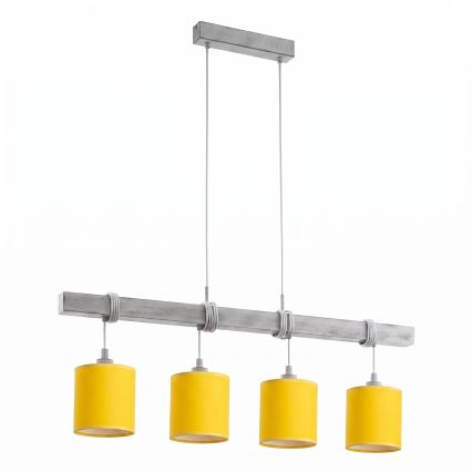 Brilagi - LED csillár kábelen NUBILA 4xE27/60W/230V szürke/sárga