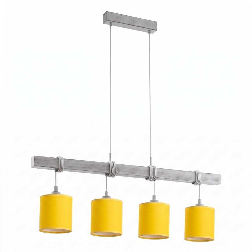 Brilagi - LED csillár kábelen NUBILA 4xE27/60W/230V szürke/sárga