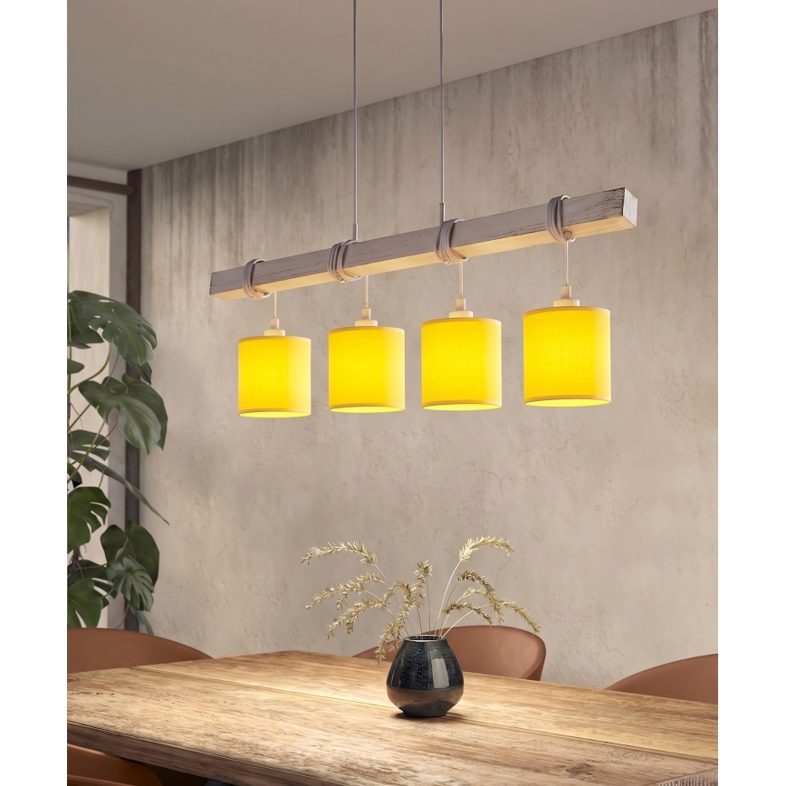 Brilagi - LED csillár kábelen NUBILA 4xE27/60W/230V szürke/sárga