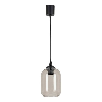 Brilagi - LED csillár kábelen RETRO GLASS 1xE27/60W/230V átm. 14 cm fekete/füstszürke
