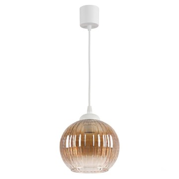 Brilagi - LED csillár kábelen RETRO GLASS 1xE27/60W/230V átm. 18 cm fehér/füstbarna