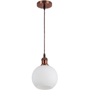 Brilagi - LED csillár kábelen RETRO GLASS 1xE27/60W/230V átmérő 15 cm réz/fehér
