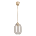 Brilagi - LED csillár kábelen RETRO GLASS 1xE27/60W/230V Ø 14 cm bézs/füstszürke