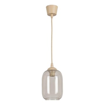 Brilagi - LED csillár kábelen RETRO GLASS 1xE27/60W/230V Ø 14 cm bézs/füstszürke