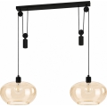 BRILAGI - LED csillár kábelen RETRO GLASS 2xE27/40W/230V fekete/füstös bézs
