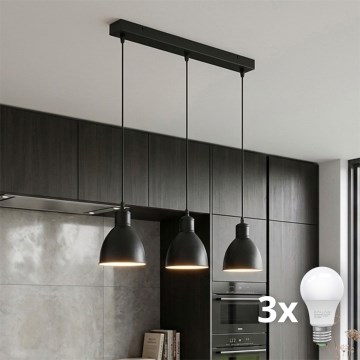 Brilagi - LED csillár kábelen RIDDY 3xE27/60W/230V fekete