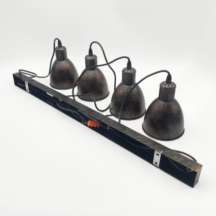 Brilagi - LED csillár kábelen RIDDY 4xE27/60W/230V réz/patina