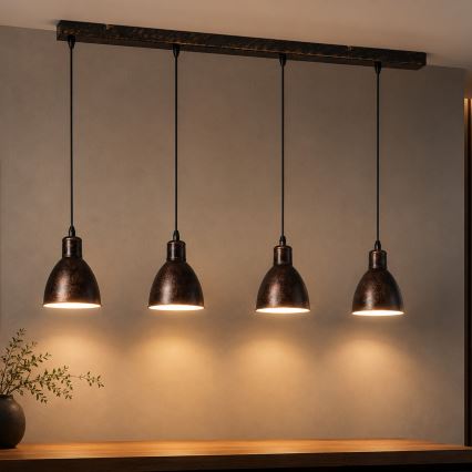 Brilagi - LED csillár kábeles felfüggesztéssel RIDDY 4xE27/60W/230V réz/patina