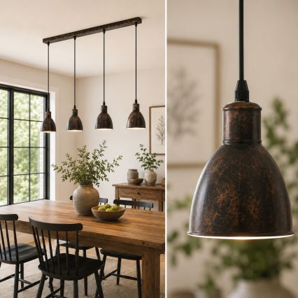 Brilagi - LED csillár kábeles felfüggesztéssel RIDDY 4xE27/60W/230V réz/patina