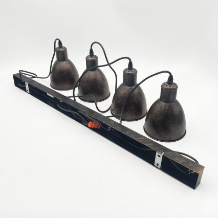 Brilagi - LED csillár kábeles felfüggesztéssel RIDDY 4xE27/60W/230V réz/patina
