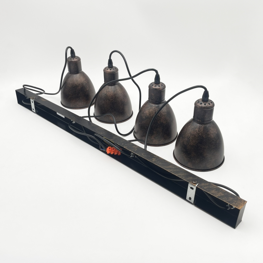Brilagi - LED csillár kábeles felfüggesztéssel RIDDY 4xE27/60W/230V réz/patina