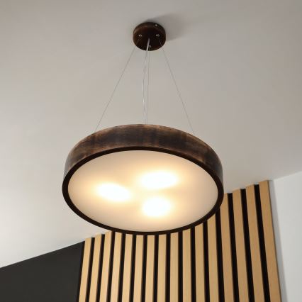 Brilagi - LED csillár kábellel CARVALHO SMOKEY 3xE27/60W/230V tölgy átm. 47,5 cm