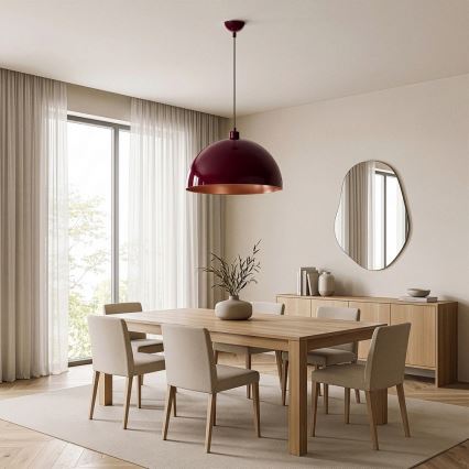 Brilagi - LED csillár kábellel METALO 1xE27/40W/230V átm. 40 cm bordó/rézszínű