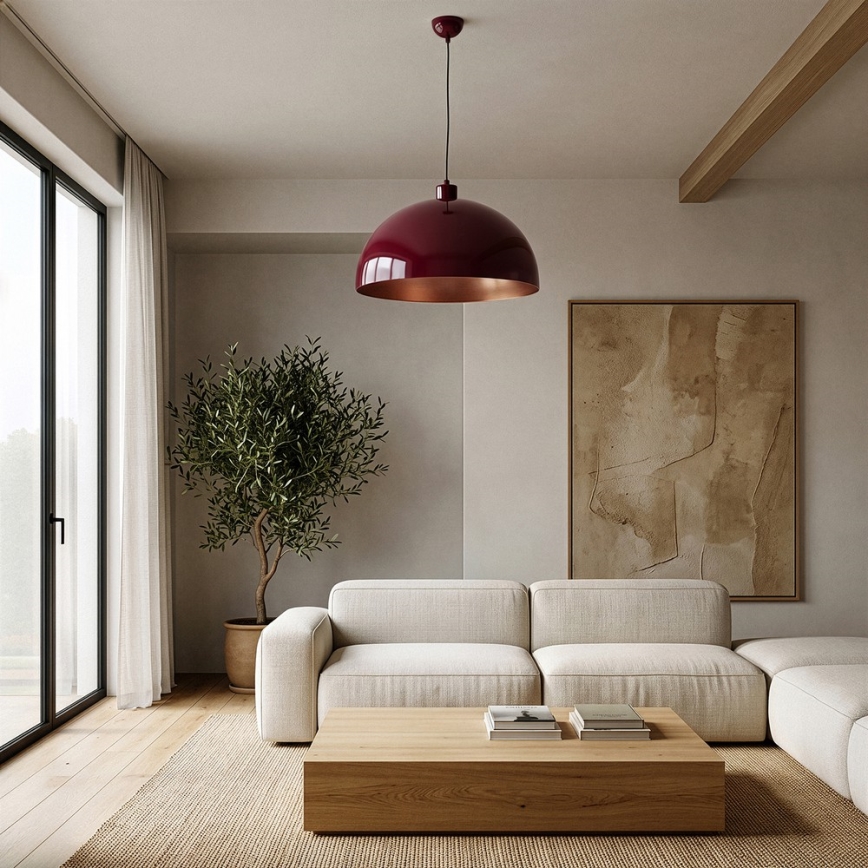 Brilagi - LED csillár kábellel METALO 1xE27/40W/230V átm. 40 cm bordó/rézszínű