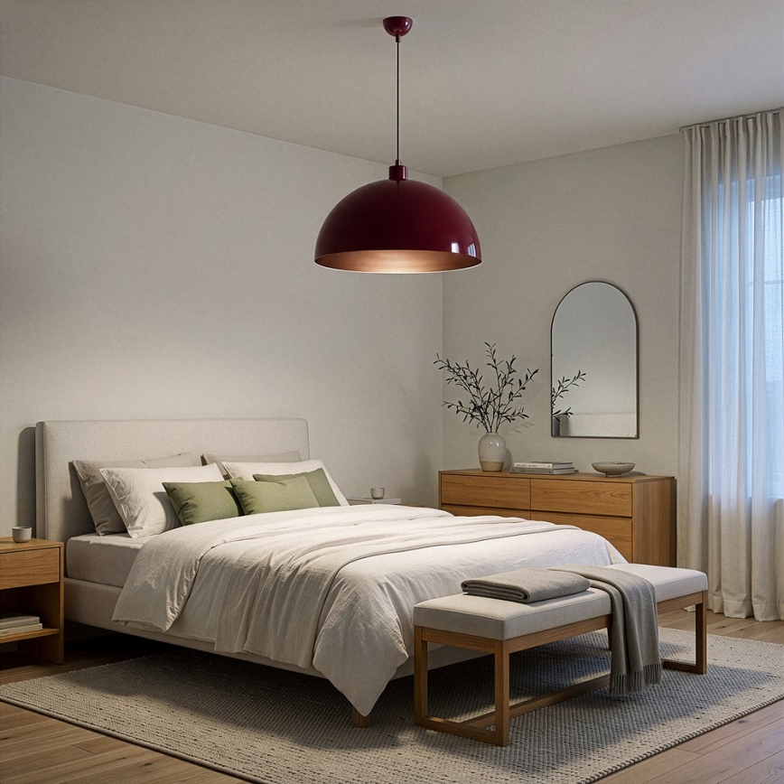 Brilagi - LED csillár kábellel METALO 1xE27/40W/230V átm. 40 cm bordó/rézszínű