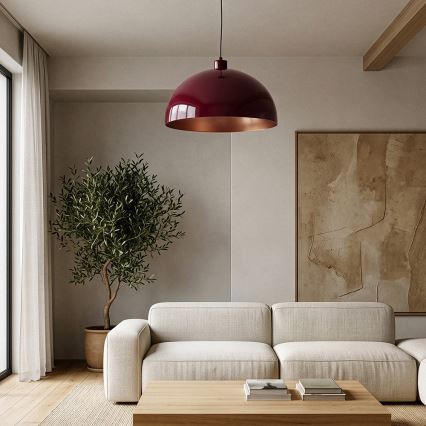 Brilagi - LED csillár kábellel METALO 1xE27/40W/230V átm. 40 cm bordó/rézszínű