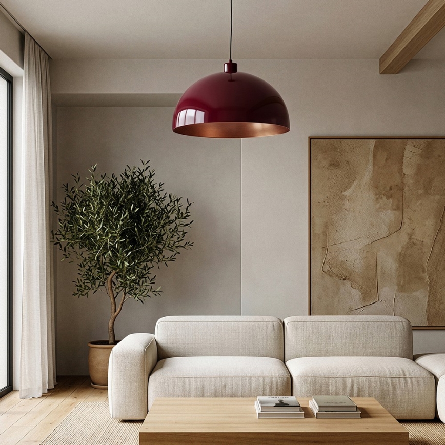 Brilagi - LED csillár kábellel METALO 1xE27/40W/230V átm. 40 cm bordó/rézszínű