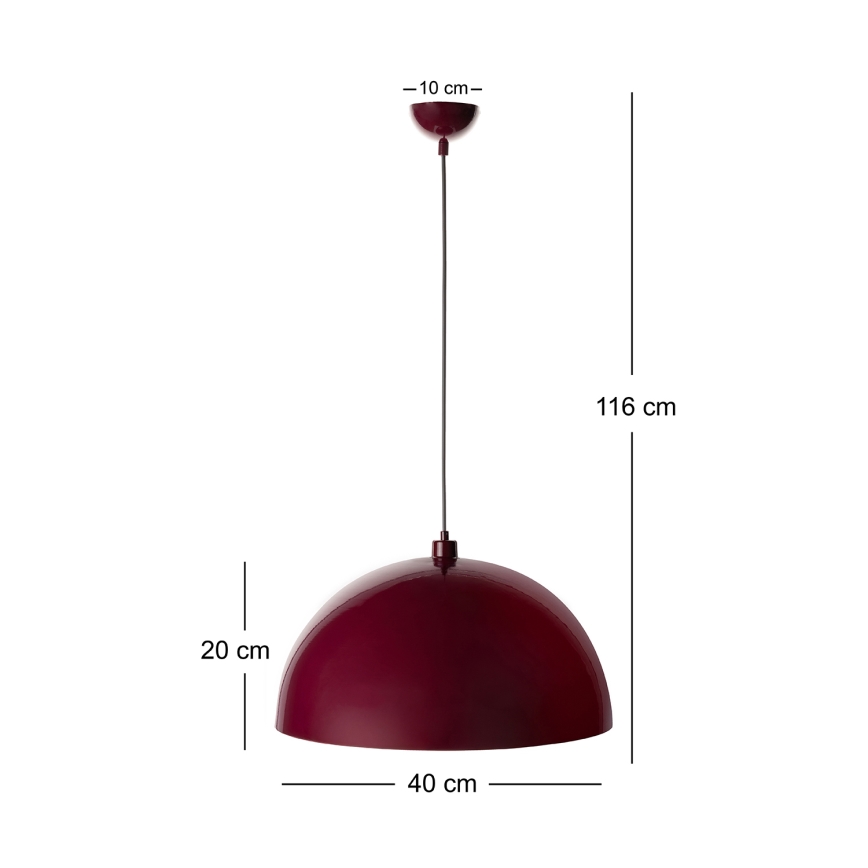 Brilagi - LED csillár kábellel METALO 1xE27/40W/230V átm. 40 cm bordó/rézszínű