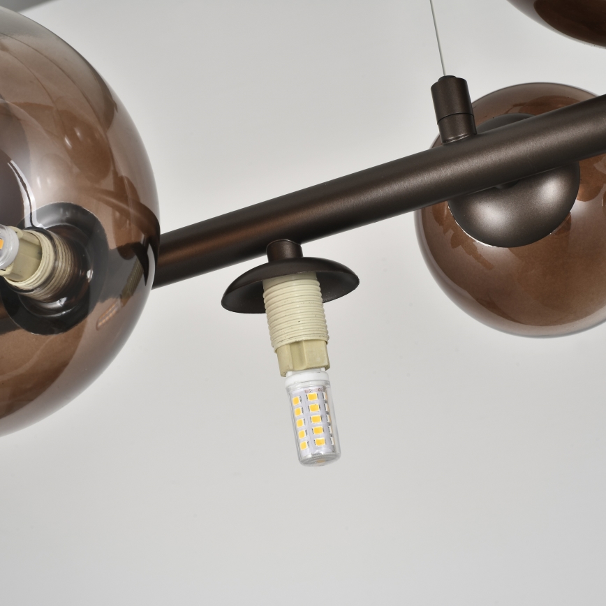 Brilagi - LED csillár kábellel MILLA 10xG9/3W/230V barna/füstbarna