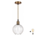 BRILAGI - LED csillár kábellel RETRO GLASS 1xE27/60W/230V Ø 18 cm arany/tiszta