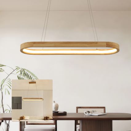 Brilagi - LED csillár kábellel UMEA WOOD LED/30W/230V 70x20 cm fa