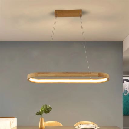 Brilagi - LED csillár kábellel UMEA WOOD LED/30W/230V 70x20 cm fa