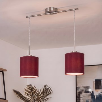 Brilagi - LED csillár kötélen NUBILA 2xE27/60W/230V pompeji vörös