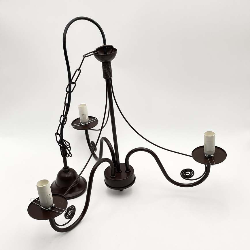 Brilagi - LED Csillár láncon COTTAGE 3xE14/40W/230V barna/fehér