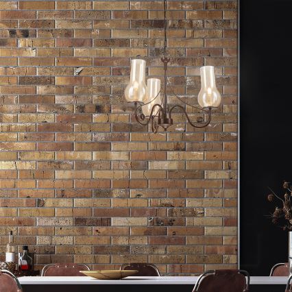 Brilagi - LED Csillár láncon COTTAGE 3xE14/40W/230V barna