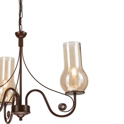 Brilagi - LED Csillár láncon COTTAGE 3xE14/40W/230V barna