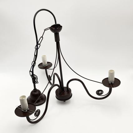 Brilagi - LED Csillár láncon COTTAGE 3xE14/40W/230V barna