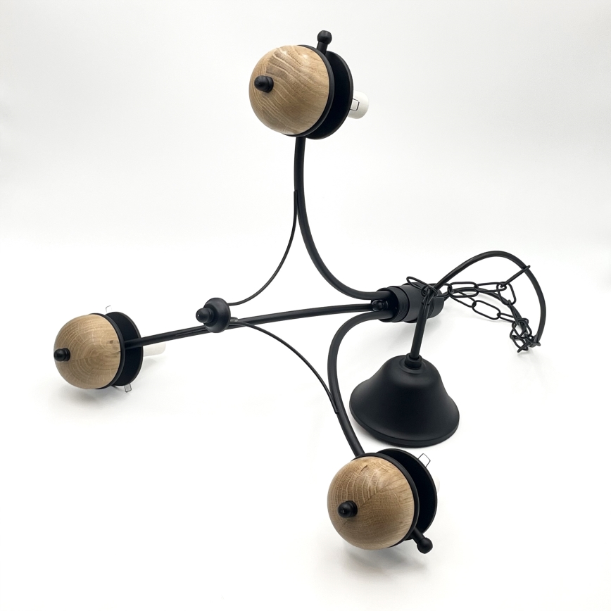 Brilagi - LED Csillár láncon COTTAGE 3xE14/40W/230V bükkfa/fehér