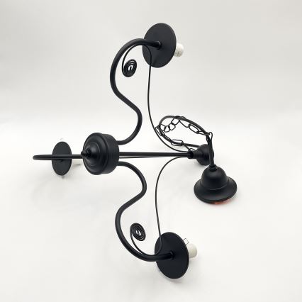 Brilagi - LED Csillár láncon COTTAGE 3xE14/40W/230V fekete/barna