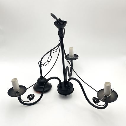 Brilagi - LED Csillár láncon COTTAGE 3xE14/40W/230V fekete/barna