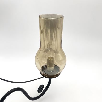 Brilagi - LED Csillár láncon COTTAGE 3xE14/40W/230V fekete/barna