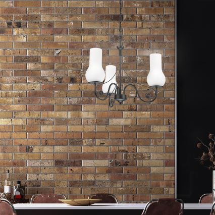 Brilagi - LED Csillár láncon COTTAGE 3xE14/40W/230V fekete/fehér