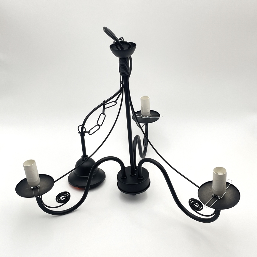 Brilagi - LED Csillár láncon COTTAGE 3xE14/40W/230V fekete/fehér