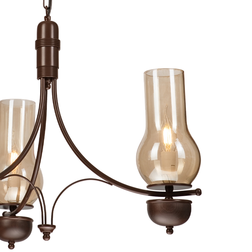 Brilagi - LED Csillár láncon COTTAGE 3xE14/40W/230V tölgy/barna