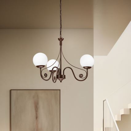 Brilagi - LED Csillár láncon COTTAGE 3xG9/40W/230V barna/fehér