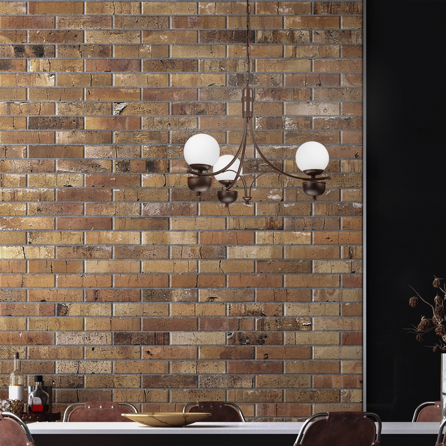 Brilagi - LED Csillár láncon COTTAGE 3xG9/40W/230V tölgy/fehér