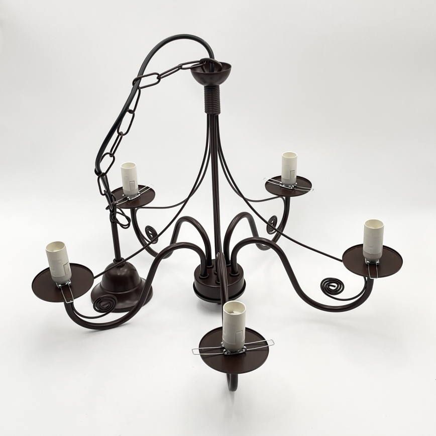 Brilagi - LED Csillár láncon COTTAGE 5xE14/40W/230V barna/fehér