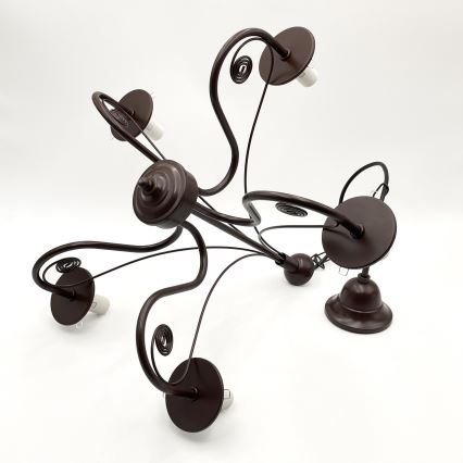 Brilagi - LED Csillár láncon COTTAGE 5xE14/40W/230V barna/fehér