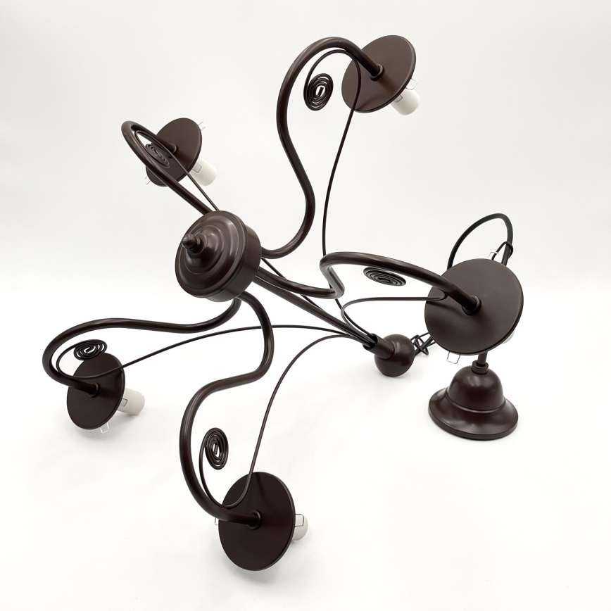 Brilagi - LED Csillár láncon COTTAGE 5xE14/40W/230V barna/fehér