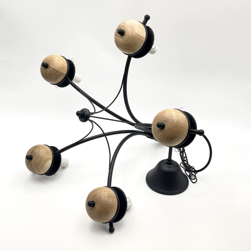 Brilagi - LED Csillár láncon COTTAGE 5xE14/40W/230V bükkfa/barna