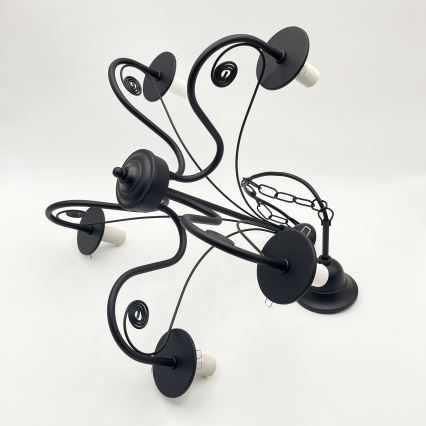 Brilagi - LED Csillár láncon COTTAGE 5xE14/40W/230V fekete/barna