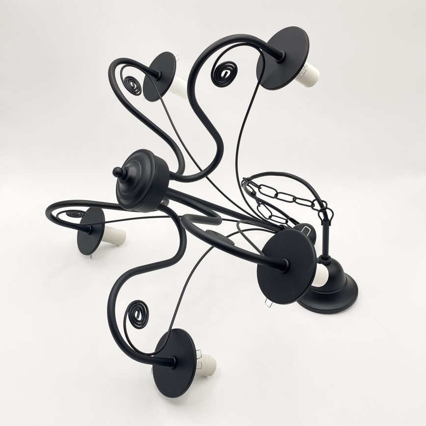 Brilagi - LED Csillár láncon COTTAGE 5xE14/40W/230V fekete/barna