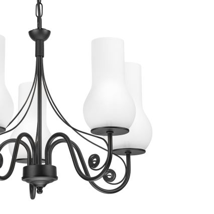 Brilagi - LED Csillár láncon COTTAGE 5xE14/40W/230V fekete/fehér