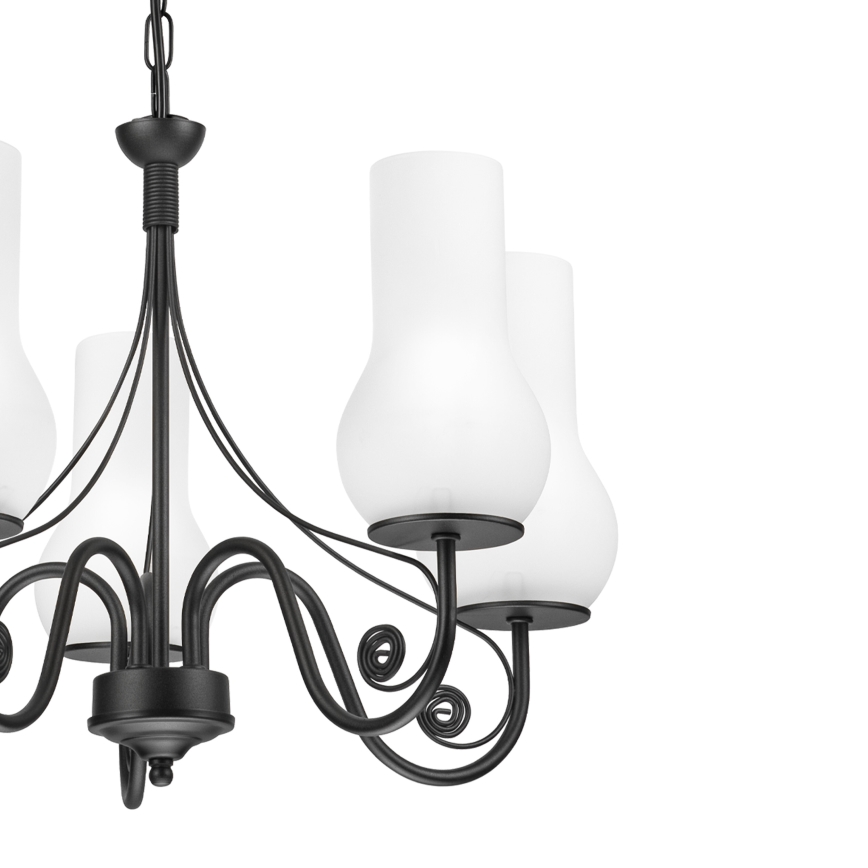 Brilagi - LED Csillár láncon COTTAGE 5xE14/40W/230V fekete/fehér