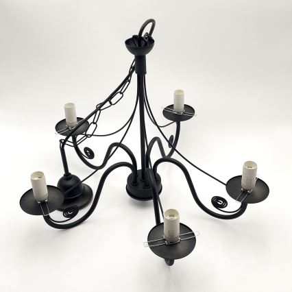 Brilagi - LED Csillár láncon COTTAGE 5xE14/40W/230V fekete/fehér