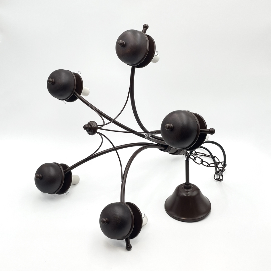 Brilagi - LED Csillár láncon COTTAGE 5xE14/40W/230V tölgy/barna